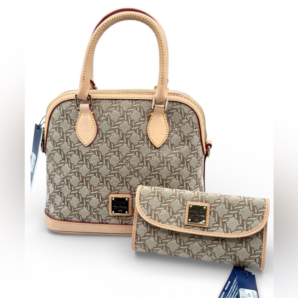 Dooney & Bourke Maritime Canvas Satchel & Matching Wallet NWT